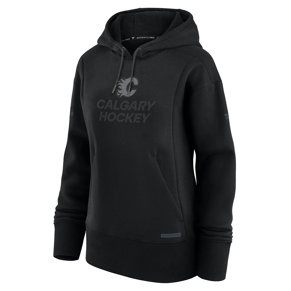 Women's Fanatics  Black Calgary Flames Authentic Pro Rink Fleece Full-Zip Jacket
