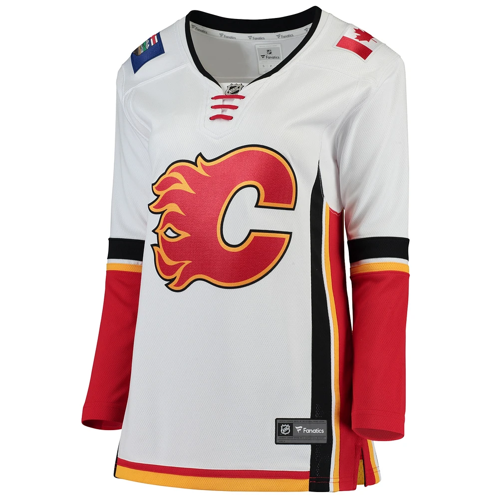 Women's Fanatics White Calgary Flames Away Breakaway - Blank Jersey