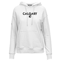 Women's Levelwear  White Calgary Flames Adorn City Capsule Pullover Hoodie