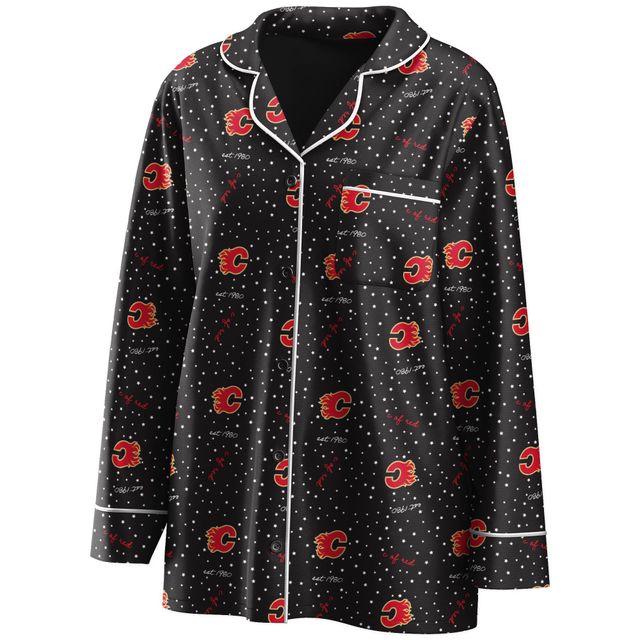 V117415 FLAMMES NOIR FA21 ENSEMBLE PYJAMA FEMME BEDLADSLP