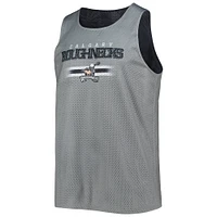 Men's FOCO Black/Gray Calgary Roughnecks Reversible Mesh Tank Top
