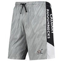Men's FOCO Gray Calgary Roughnecks Static Mesh Shorts