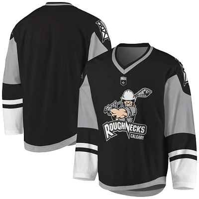 Youth Black/Gray Calgary Roughnecks Sublimated Replica Jersey