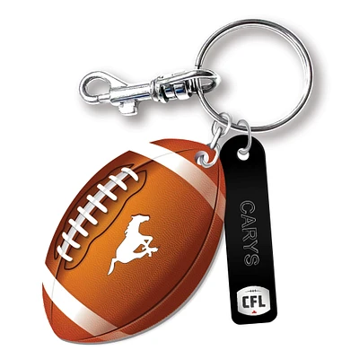 Porte-clés de football en cuir personnalisé des Stampeders de Calgary