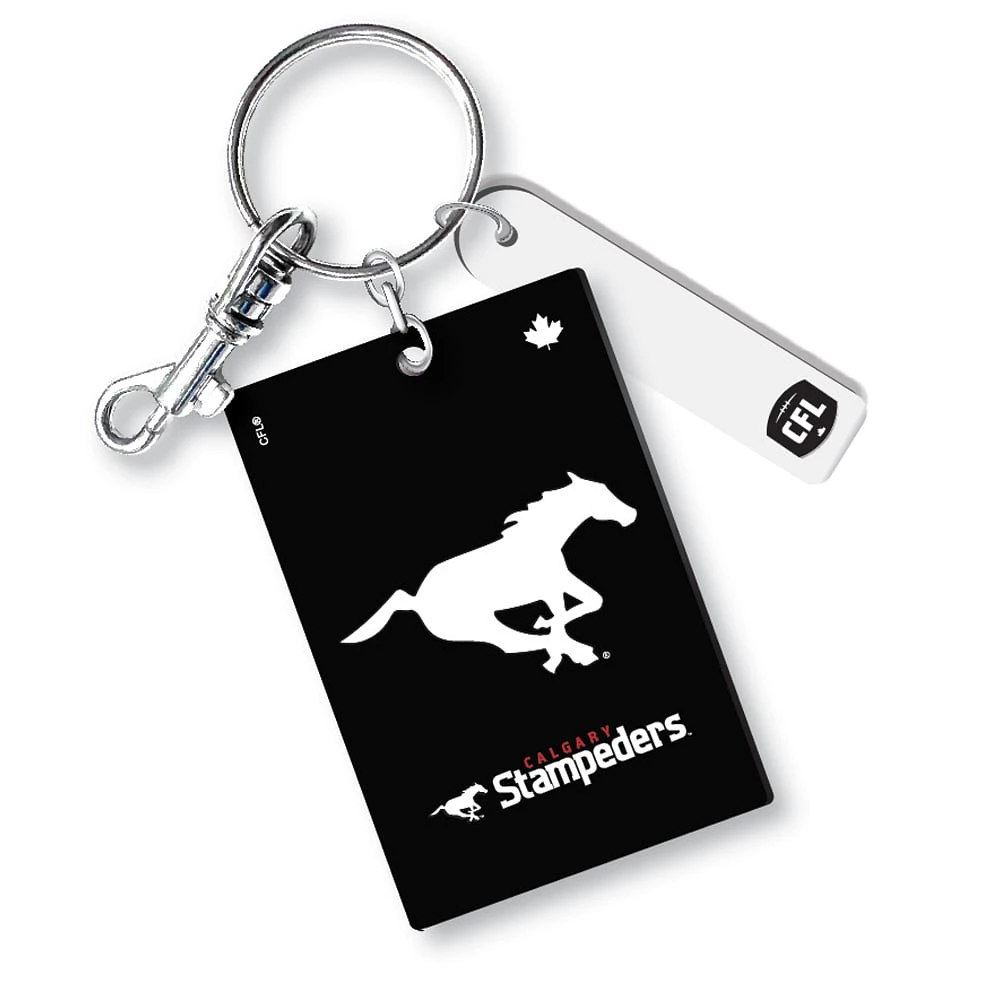  Calgary Stampeders Personalized Leather Rectangle Keychain