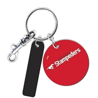 Calgary Stampeders Personalized Leather Round Keychain