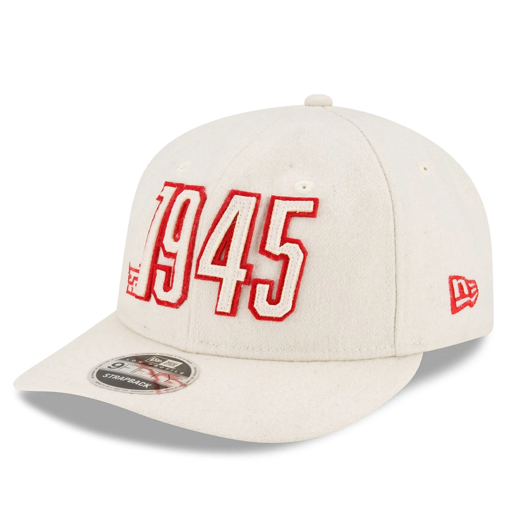 Casquette ajustable Snapback 9FIFTY crème pour hommes des Stampeders de Calgary Turf Traditions Retro Crown de New Era