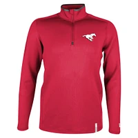Men's New Era Red Calgary Stampeders Sideline Edge Performance Quarter-Zip Top