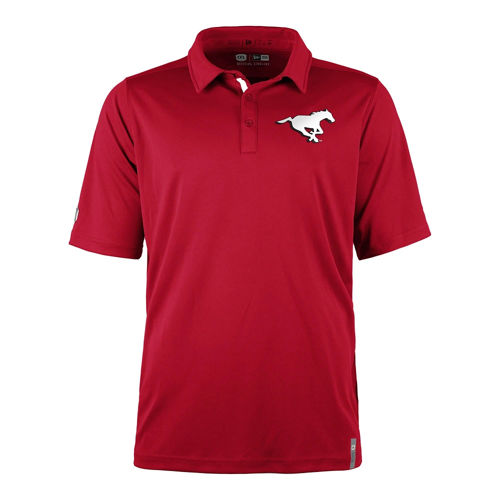 Men's New Era  Red Calgary Stampeders Sideline Roster Performance Polo