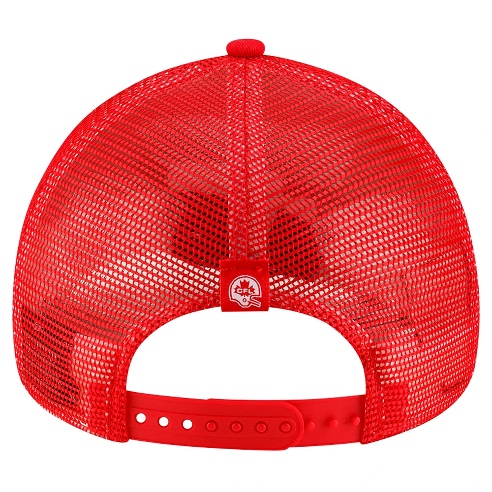 Men's New Era Red Calgary Stampeders Turf Traditions 9FORTY Adjustable Hat