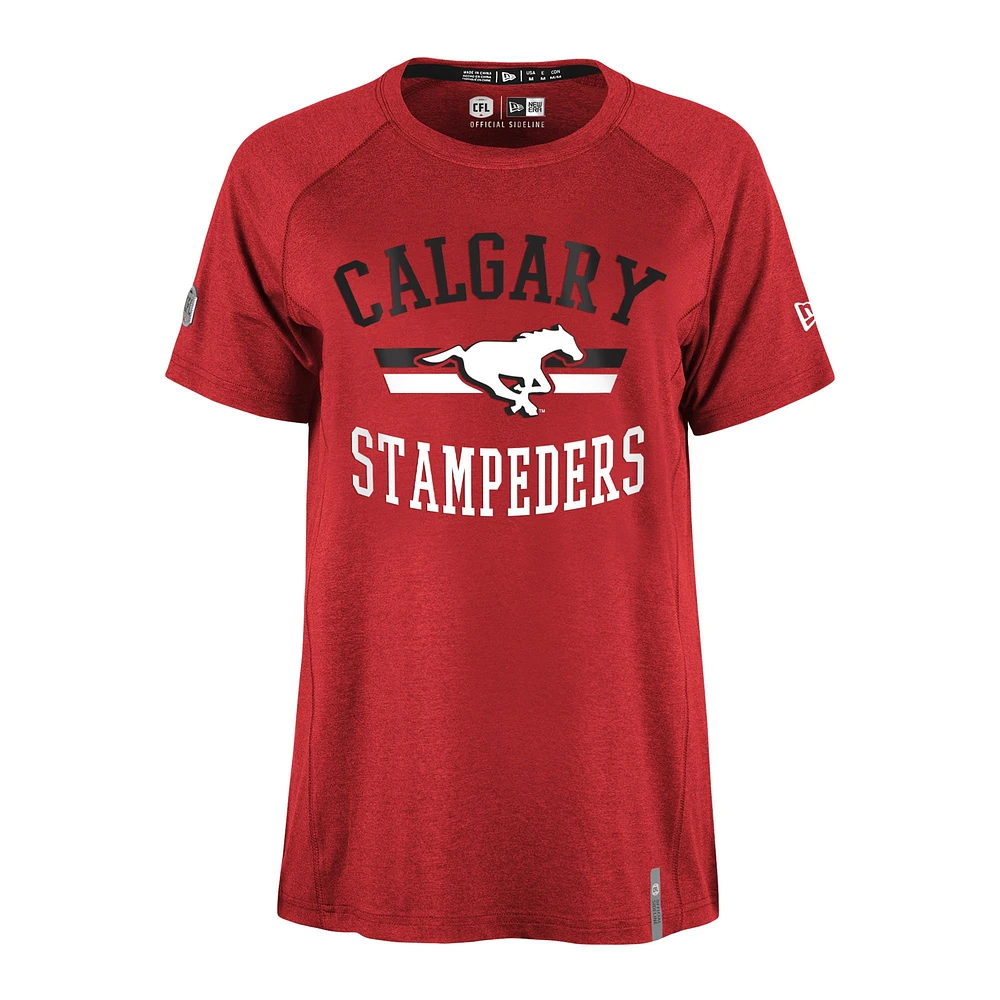 Women's New Era Red Calgary Stampeders Sideline Circuit Raglan Performance T-Shirt