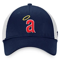 Men's Fanatics Navy/White California Angels Cooperstown Collection Core Trucker Snapback Hat