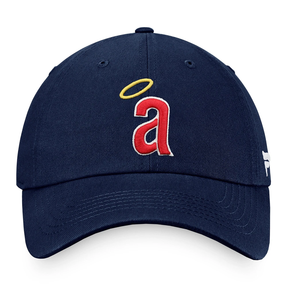Men's Fanatics Navy California Angels Cooperstown Collection Core Adjustable Hat