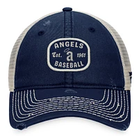 Men's Fanatics Navy California Angels Distressed Patch Trucker Adjustable Hat