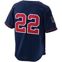 Men's Mitchell & Ness Bo Jackson Navy California Angels Cooperstown Collection Mesh Batting Practice Button-Up Jersey
