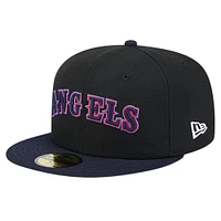 Men's New Era Black California Angels Cooperstown Collection Retro Spring Training 59FIFTY Fitted Hat