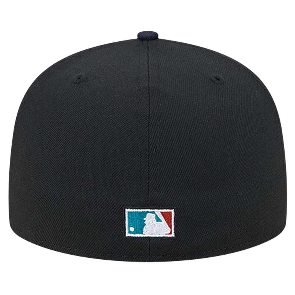 Men's New Era Black California Angels Cooperstown Collection Retro Spring Training 59FIFTY Fitted Hat