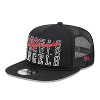 Men's New Era Black California Angels Cooperstown Collection Street Team A-Frame Trucker 9FIFTY Snapback Hat