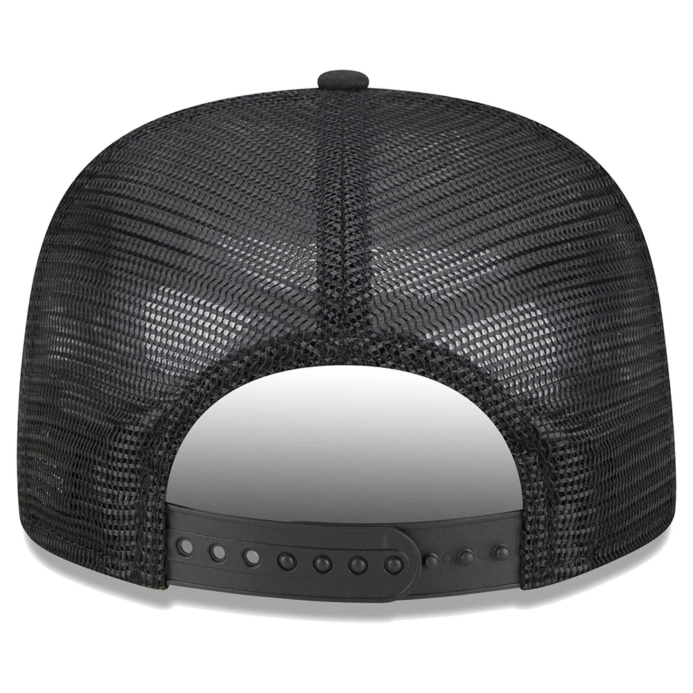 Men's New Era Black California Angels Cooperstown Collection Street Team A-Frame Trucker 9FIFTY Snapback Hat