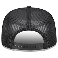 Men's New Era Black California Angels Cooperstown Collection Street Team A-Frame Trucker 9FIFTY Snapback Hat