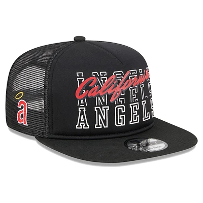Casquette Snapback 9FIFTY Trucker 9FIFTY New Era California Angels Cooperstown Collection Street Team noire pour homme