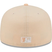 Men's New Era Cream/Pink California Angels Cooperstown Collection Chrome Anniversary 59FIFTY Fitted Hat