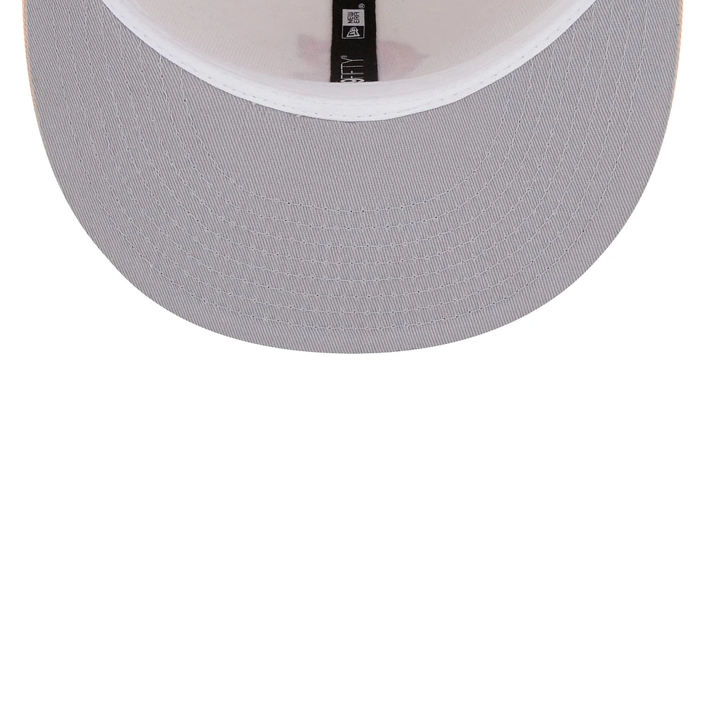 Men's New Era Cream/Pink California Angels Cooperstown Collection Chrome Anniversary 59FIFTY Fitted Hat