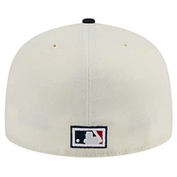 Men's New Era Cream California Angels Cooperstown Collection 1972 Chrome 59FIFTY Fitted Hat