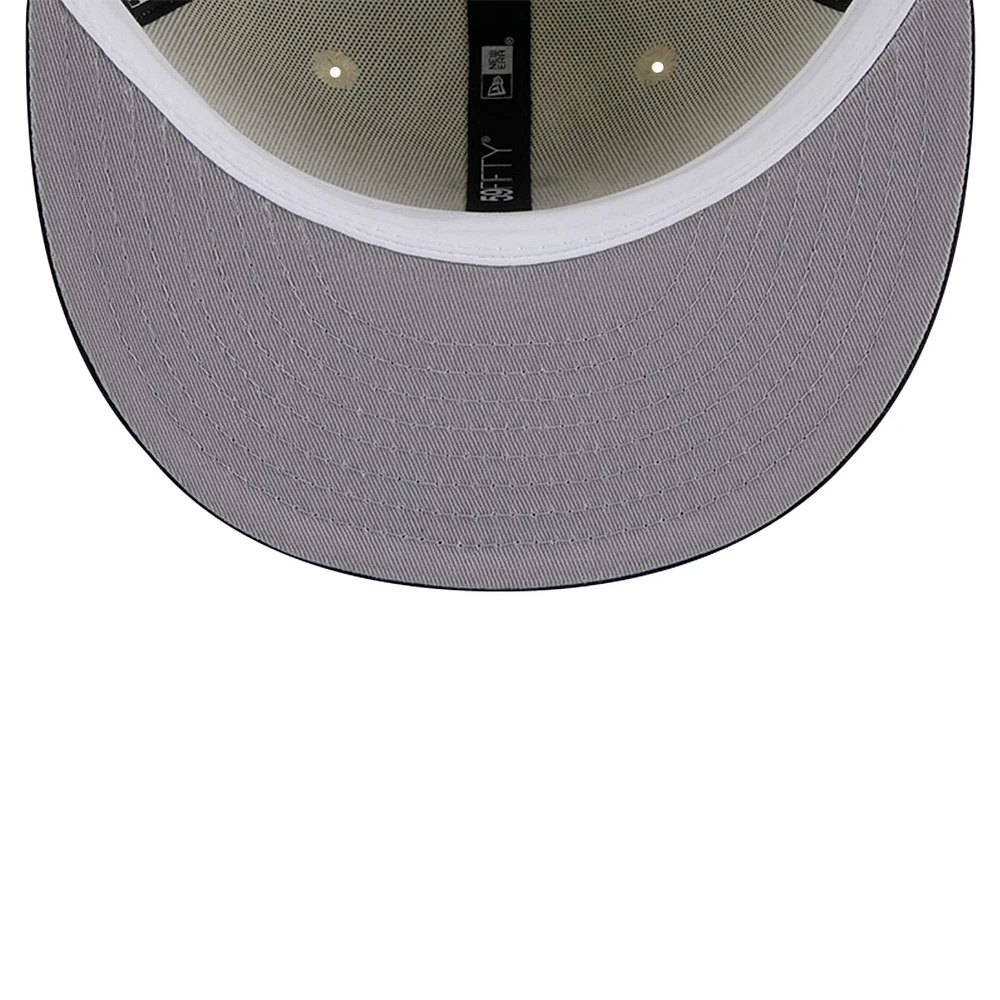Men's New Era Cream California Angels Cooperstown Collection 1972 Chrome 59FIFTY Fitted Hat