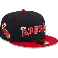 Men's New Era Navy California Angels Cooperstown Collection Retro Jersey Script 59FIFTY Fitted Hat