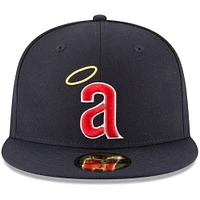Men's New Era Navy California Angels Cooperstown Collection Wool 59FIFTY Fitted Hat