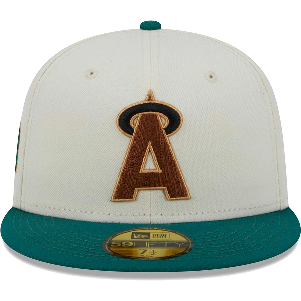 Men's New Era White California Angels Cooperstown Collection Camp 59FIFTY Fitted Hat