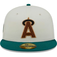 Men's New Era White California Angels Cooperstown Collection Camp 59FIFTY Fitted Hat