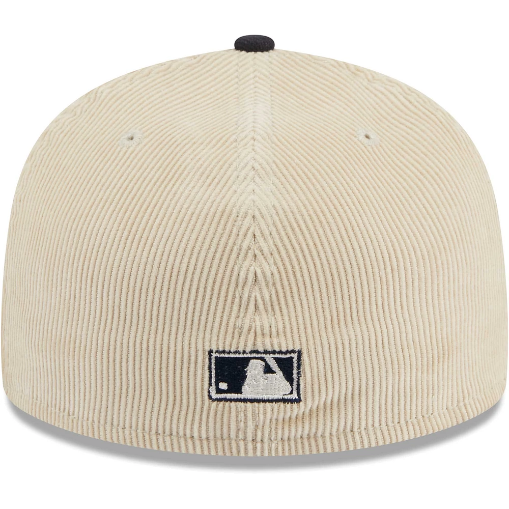 Casquette ajustée 59FIFTY classique en velours côtelé blanc California Angels Cooperstown Collection New Era pour hommes