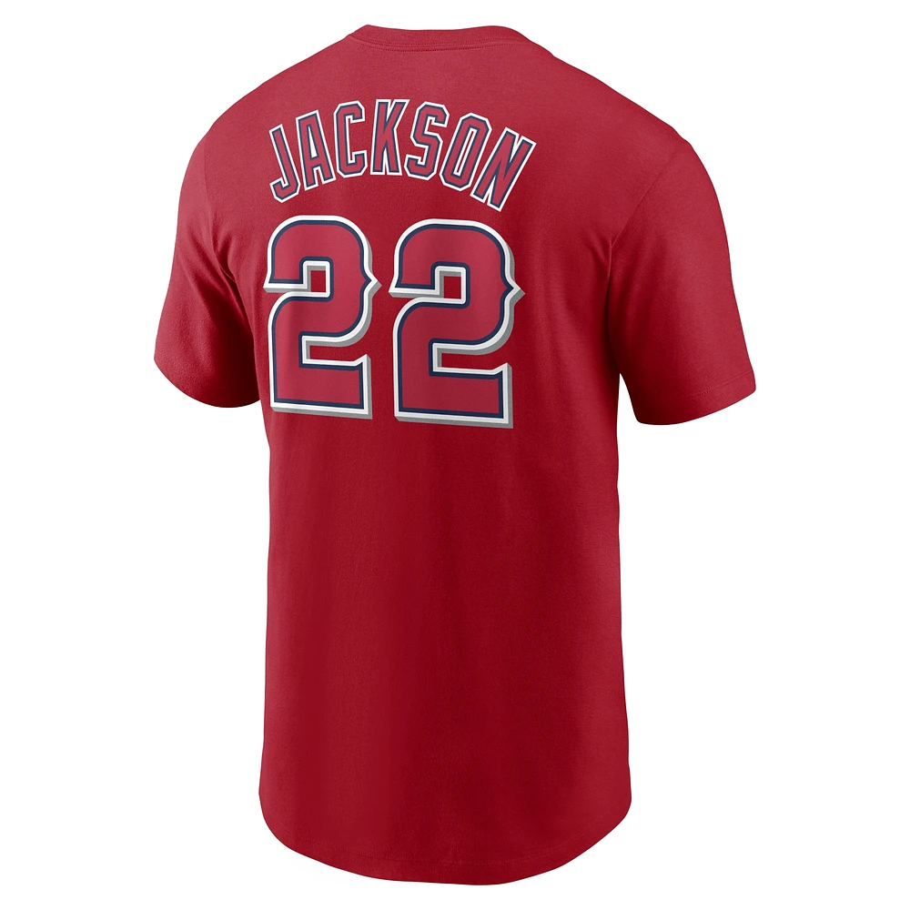 Men's Nike Bo Jackson Red California Angels Cooperstown Collection Name & Number T-Shirt