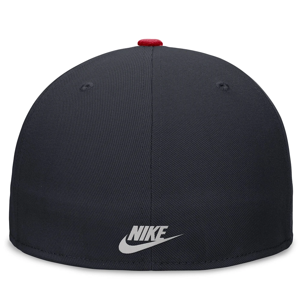 Men's Nike Navy/Red California Angels Rewind Cooperstown True Performance Fitted Hat