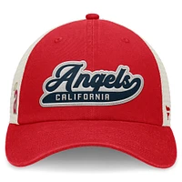 Women's Fanatics Red/Natural California Angels Cooperstown Collection Big Fly Trucker Adjustable Hat