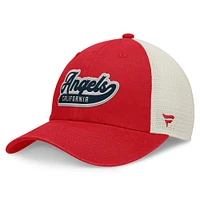 Women's Fanatics Red/Natural California Angels Cooperstown Collection Big Fly Trucker Adjustable Hat