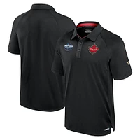 Polo Fanatics noir pour homme Canada 2025 4 Nations Face-Off Authentic Pro Poly