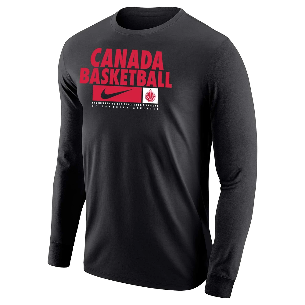 Men's Nike  Black Canada Basketball Core Long Sleeve T-Shirt