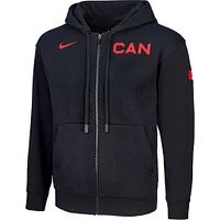 Men's  Nike Black Canada Basketball Travel Fleece Full-Zip Hoodie