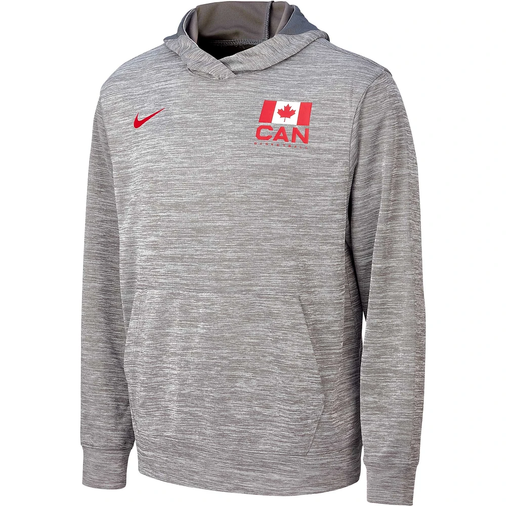 Men's  Nike Gray Canada Basketball Practice Fleece Pullover Hoodie