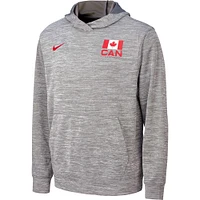 Men's  Nike Gray Canada Basketball Practice Fleece Pullover Hoodie