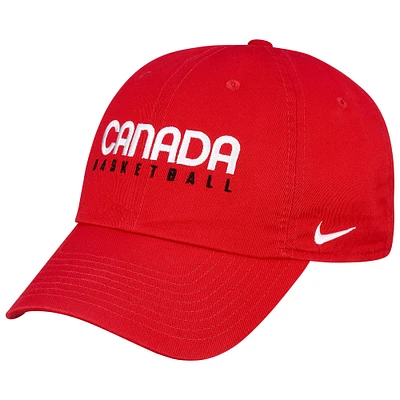Men's Nike Red Canada Basketball Heritage86 Classic Adjustable Hat