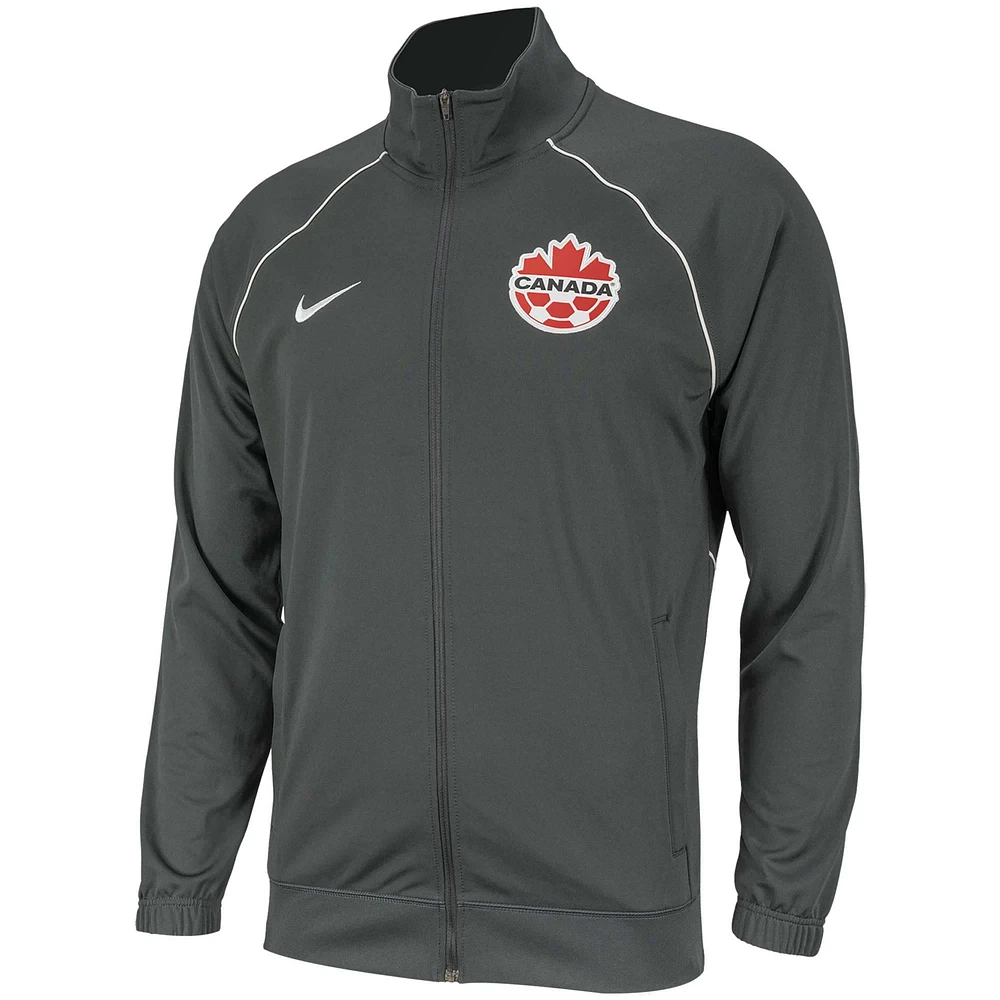 Men's Nike Gray Canada Soccer Anthem Raglan Full-Zip Jacket