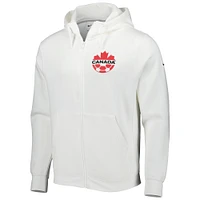 Men's Nike White Canada Soccer Club Fleece Full-Zip Hoodie