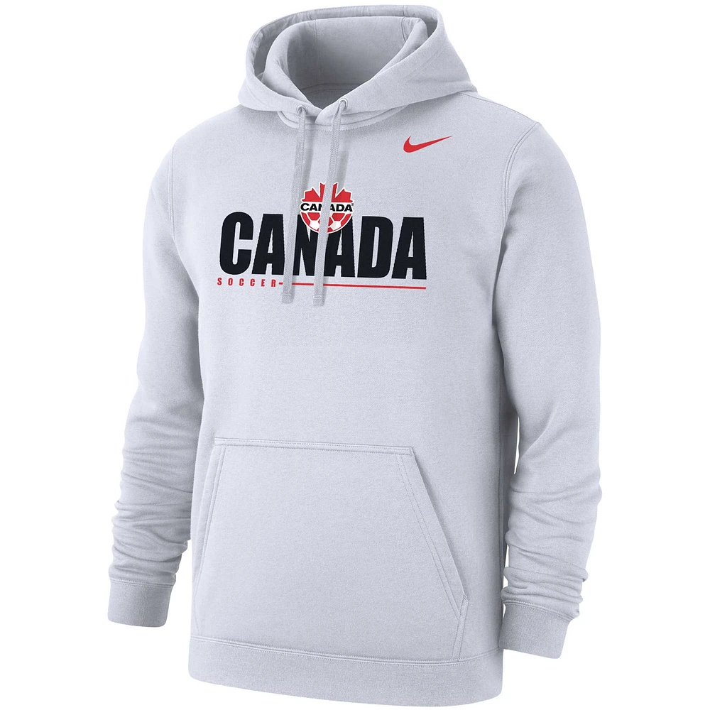 Men's Nike White Canada Soccer Fleece Pullover Hoodie