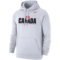 Men's Nike White Canada Soccer Fleece Pullover Hoodie