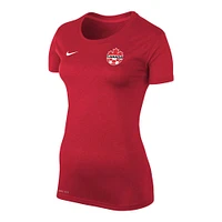 Women's Nike Alphonso Davies Red Canada Soccer Legend Name & Number Performance - T-Shirt