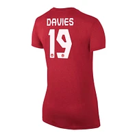Women's Nike Alphonso Davies Red Canada Soccer Legend Name & Number Performance - T-Shirt